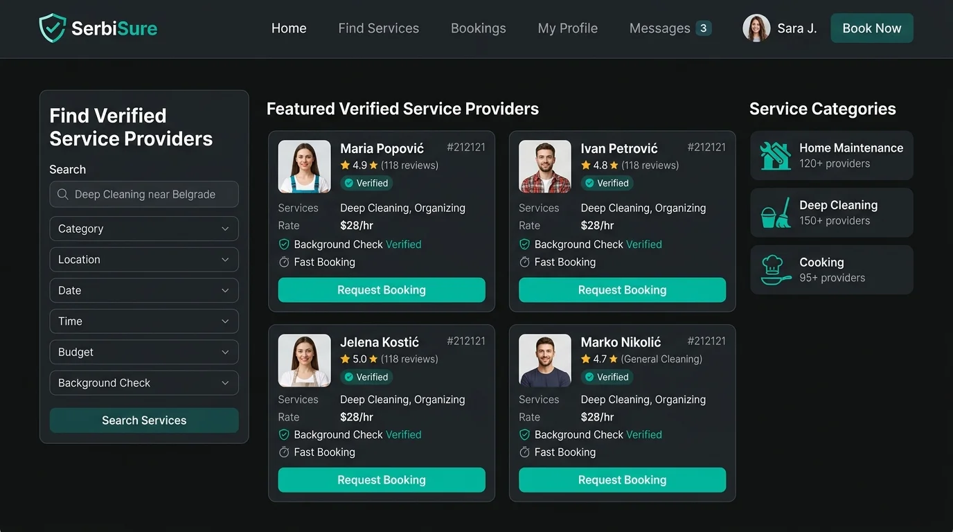SerbiSure Interface Preview